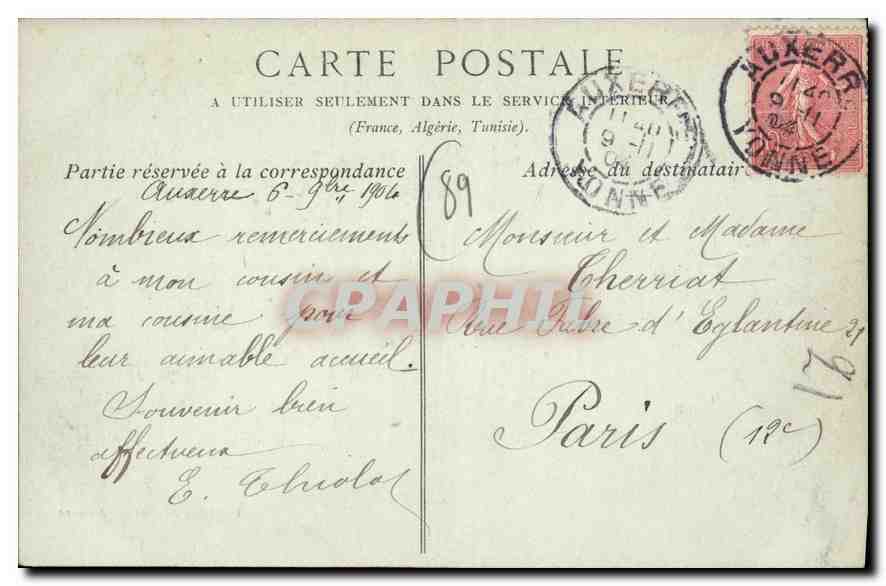 Auxerre — Le Pont Paul-Bert — Toulot, Éditeur, Auxerre — Verso