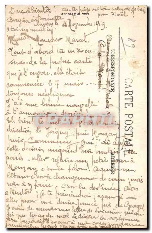 CPA Auxerre l'Ecluse du Batardeau  — Verso