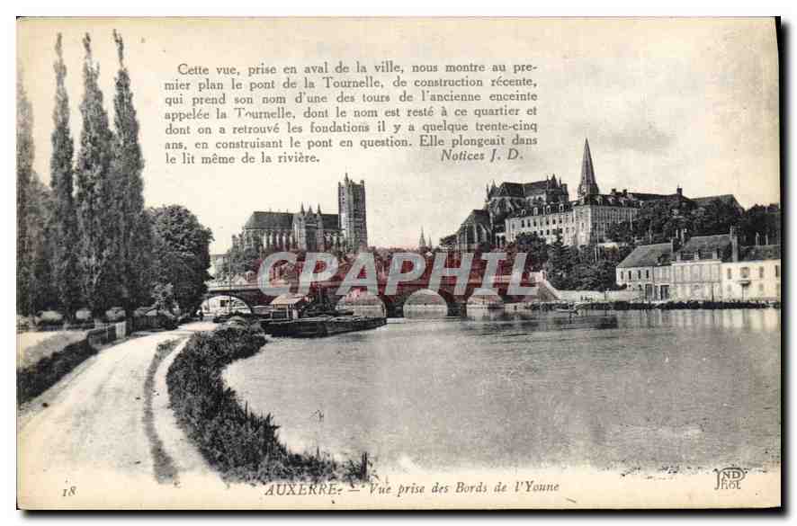 Auxerre — Vue prise des Bords de l'Yonne — J. D. Notices