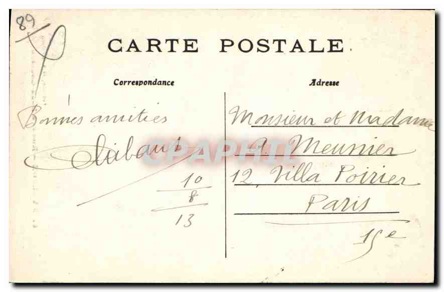 CPA Avallon Rue des Deux Cousins  — Rückseite