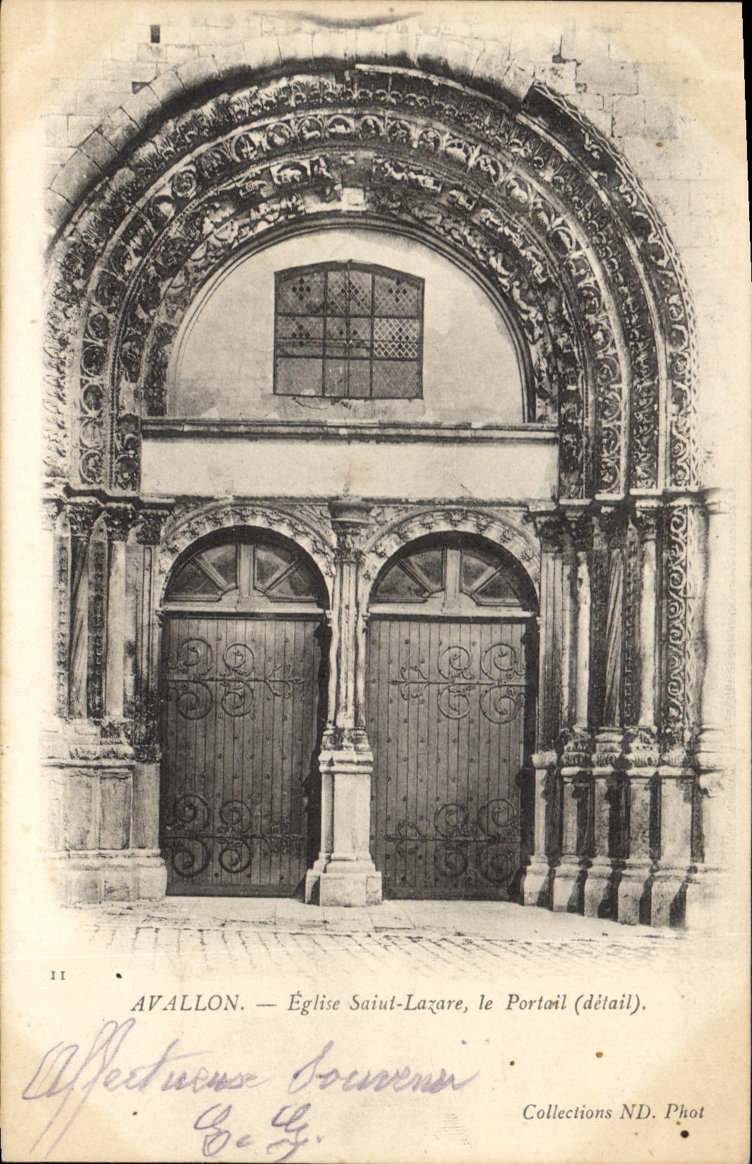 Avalon — Église Saint-Lazare, le Portail (détail) — Collections ND. Phot