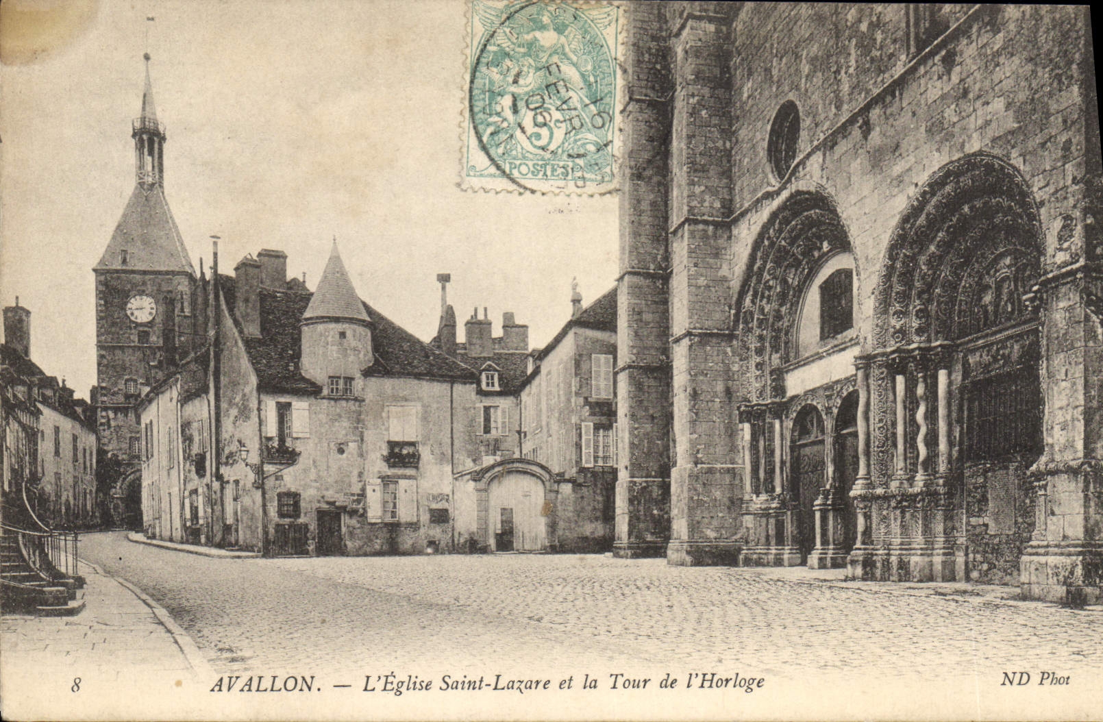 Avallon — L'Église Saint-Lazare et la Tour de l'Horloge — ND Phot