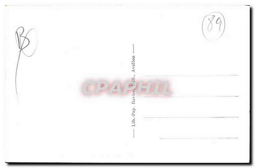Avallon — Vue sur Cousin-la-Reche et les bois du Morvan — Lib. Pap. Tavier, Avallon — Verso