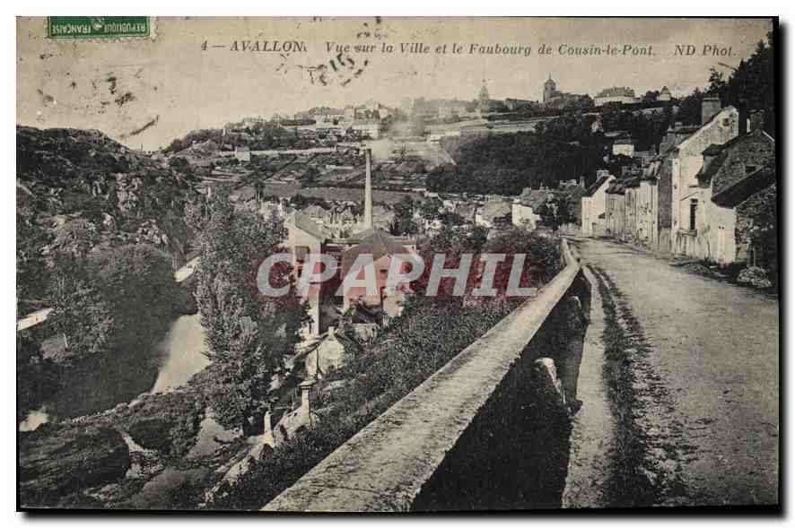 Avallon — Vue sur la Ville et le Faubourg de Cousin-le-Pont — ND Phot.