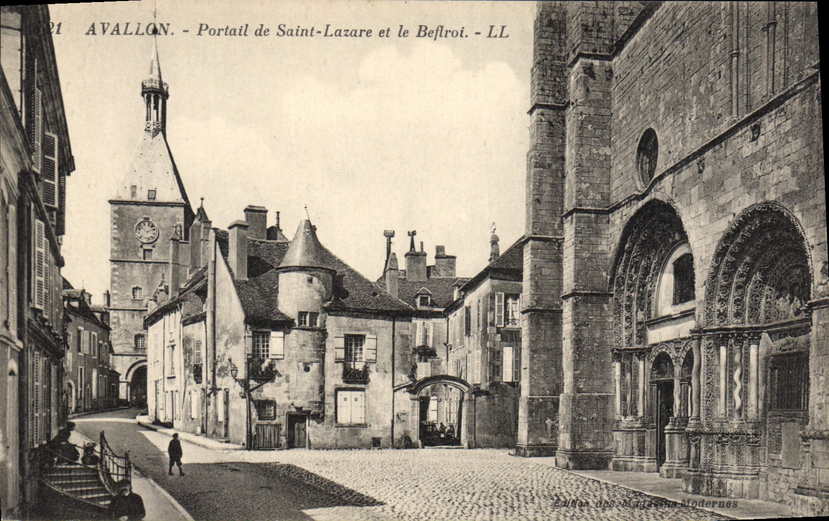 Avallon - Portail de Saint-Lazare et le Beffroi - LL