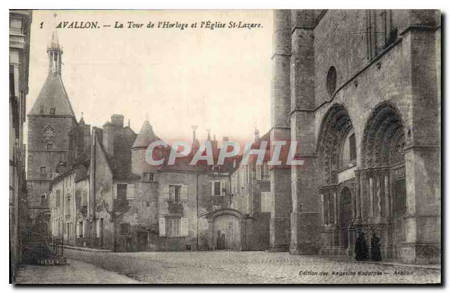 Avalon — Die Uhrturm und die Kirche St-Lazare — Edition von Magazine Modernes, Avalon