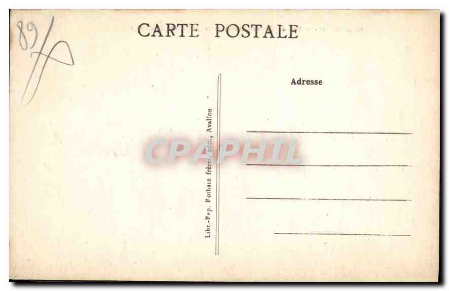 CPA Avallon Vue de la Cousin Laroche prise de la Rue du Bel Air  — Rückseite