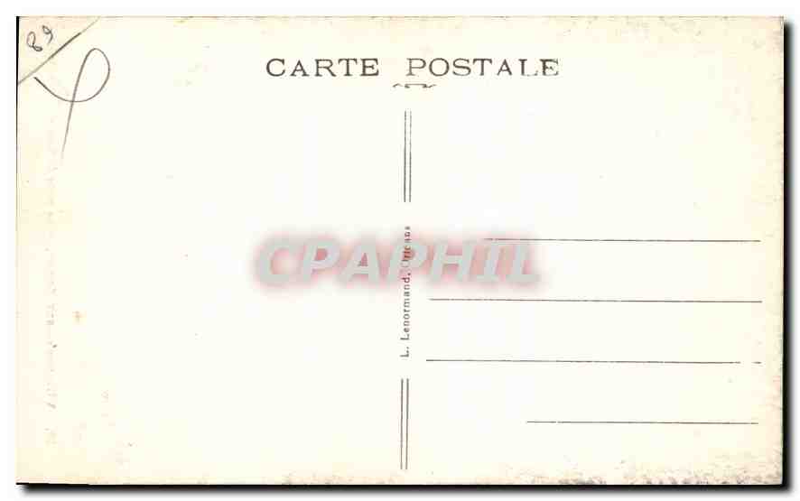 Villeneuve-sur-Yonne — De poort van Sens en de grachten — L. Lenormand, n°10 — Achterkant