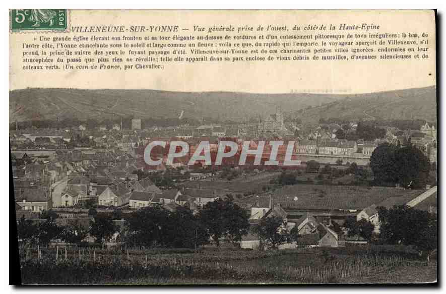Villeneuve-sur-Yonne — Vista general tomada desde el oeste, del lado de la Haute-Epine