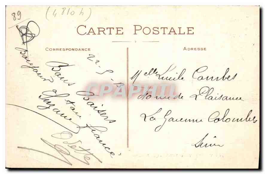 Villeneuve-sur-Yonne — Quai Bretoche — editore sconosciuto, n° 42 — Verso