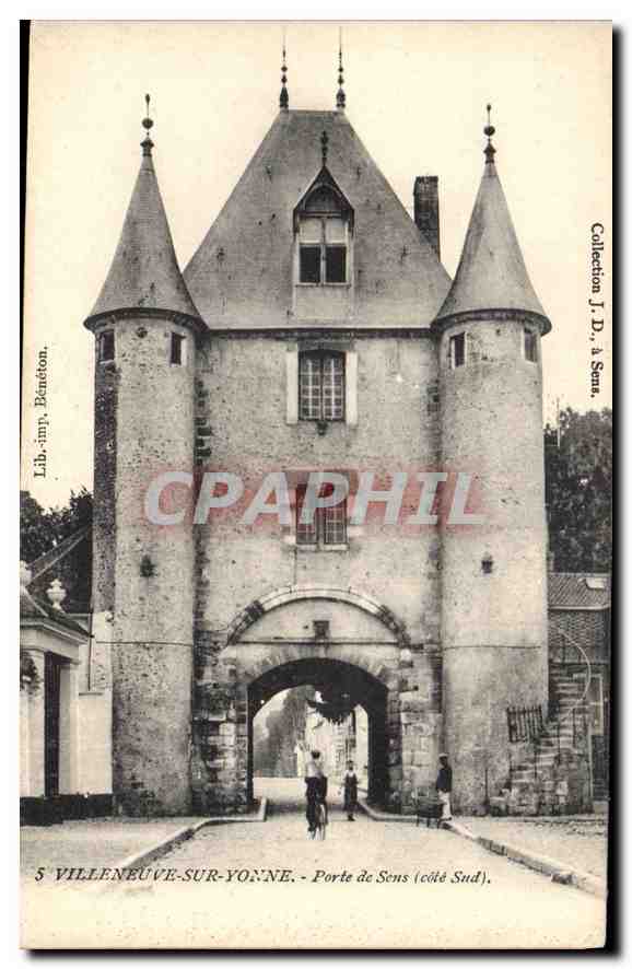 Villeneuve-sur-Yonne — Puerta de Sens (lado Sur) — Lib. imp. Bénédéton