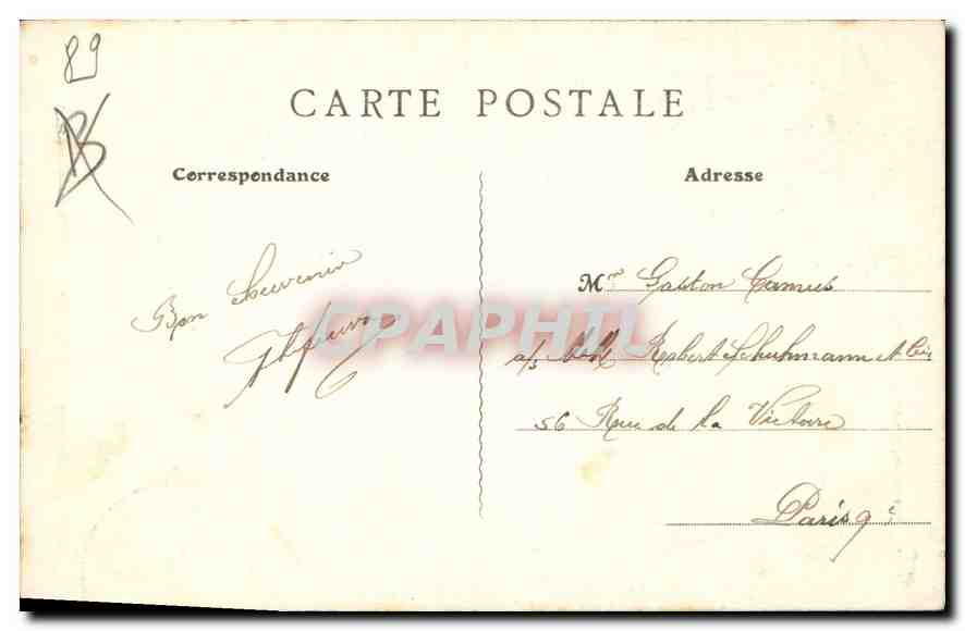 Villeneuve-sur-Yonne - Puerta de Sens (lado exterior) — Edición Maurice Mathieu — Reverso