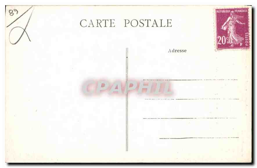 Villeneuve-sur-Yonne — L'Intérieur de l'Église — Collection J. D., Sens — Achterkant