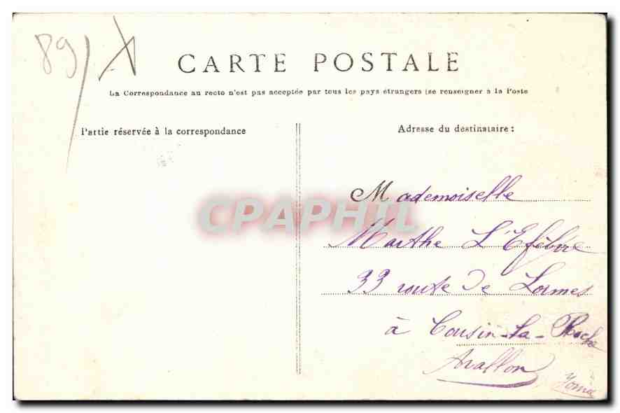 Villeneuve-sur-Yonne — Die Pforte von Sens (Nordseite) — Lib.-Imp. BÉSETON, in Villeneuve-sur-Yonne — Rückseite