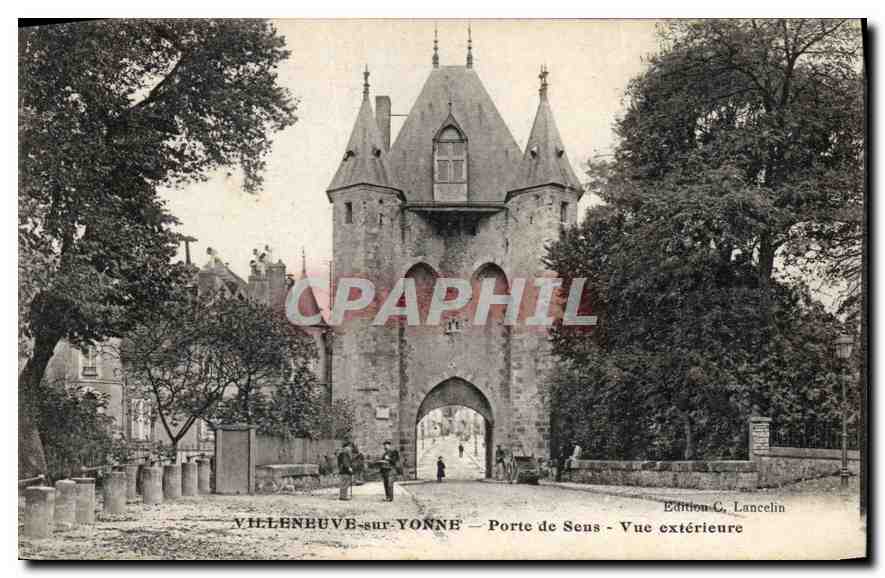 Villeneuve-sur-Yonne — Porte de Sens — Vue extérieure — Édition C. Lancelin