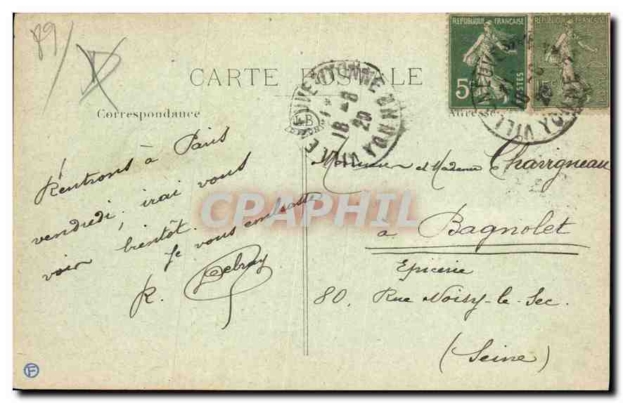 Villeneuve-sur-Yonne — Porte de Sens — Vue extérieure — Édition C. Lancelin — Reverso