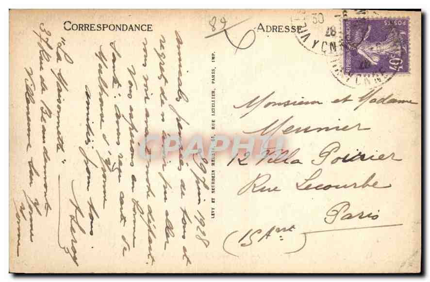 Villeneuve-sur-Yonne — Vue sur l'Yonne et les Quais — Paul Griffic, n°8 — Verso