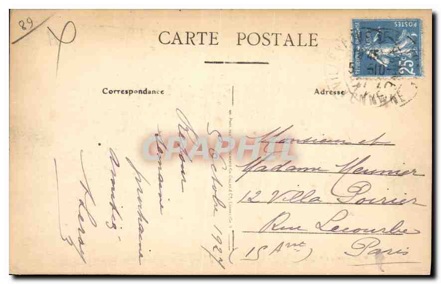 Villeneuve-sur-Yonne — La Tour Bonneville — Édition H.C. Villeneuve-sur-Yonne — Achterkant