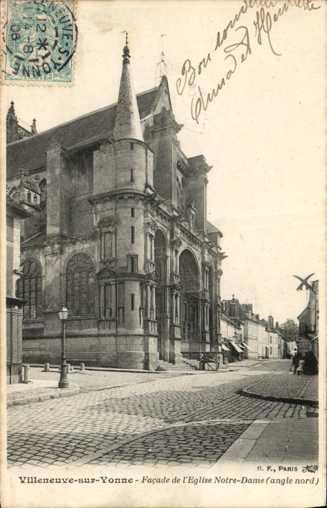CPA Villeneuve sur Yonne Facade de l'Eglise Notre Dame angle nord 