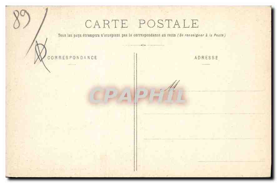 Villeneuve-sur-Yonne — Porte de Sens, côté extérieur — Lib. Imp. Bénéton, Villeneuve-sur-Yonne — Verso
