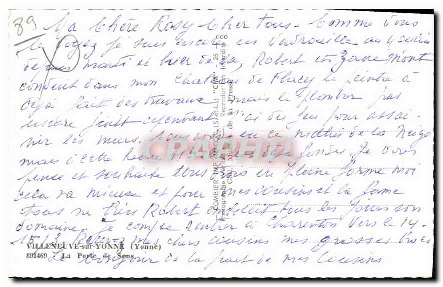 La Porte de Sens — Ville Neuve-sur-Yonne — éditeur Cim — Reverso