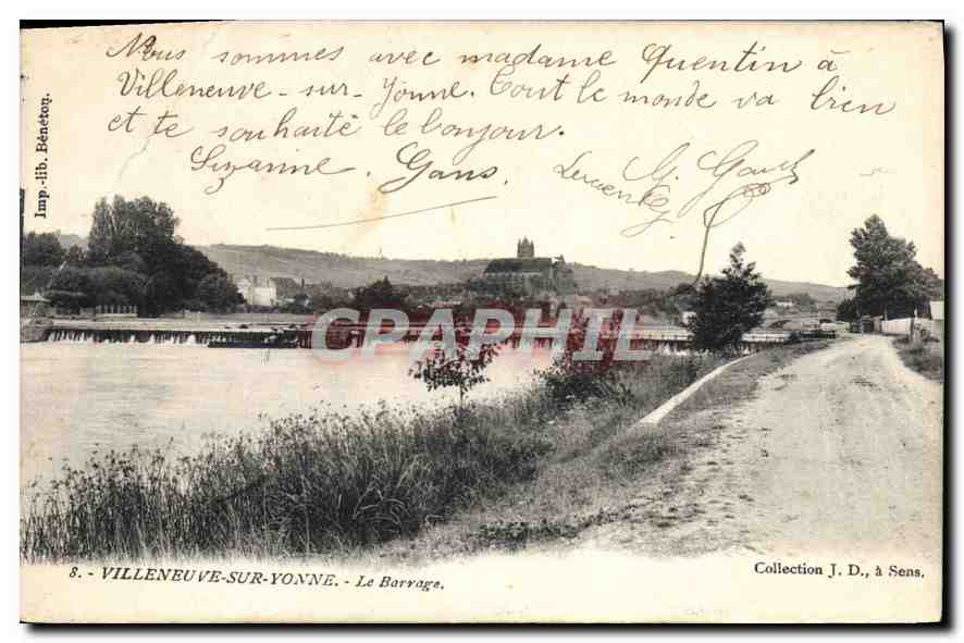 Villeneuve-sur-Yonne - El Dique — Imp. Jib. Bénatoy, n°8 - Anverso