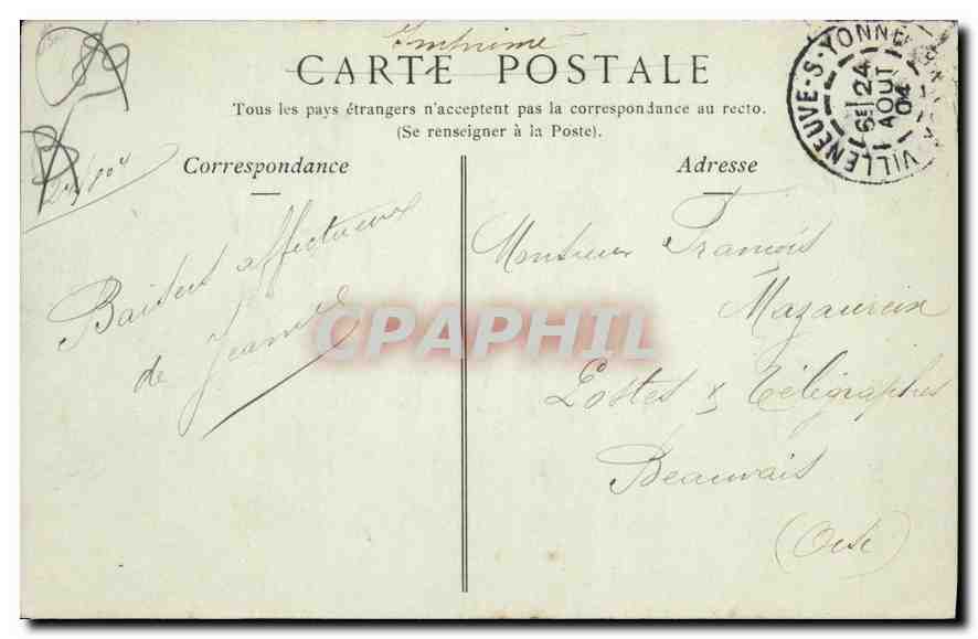 Villeneuve-sur-Yonne — I Moli e la Chiesa — Collezioni ND. Fot. n°16 — Verso
