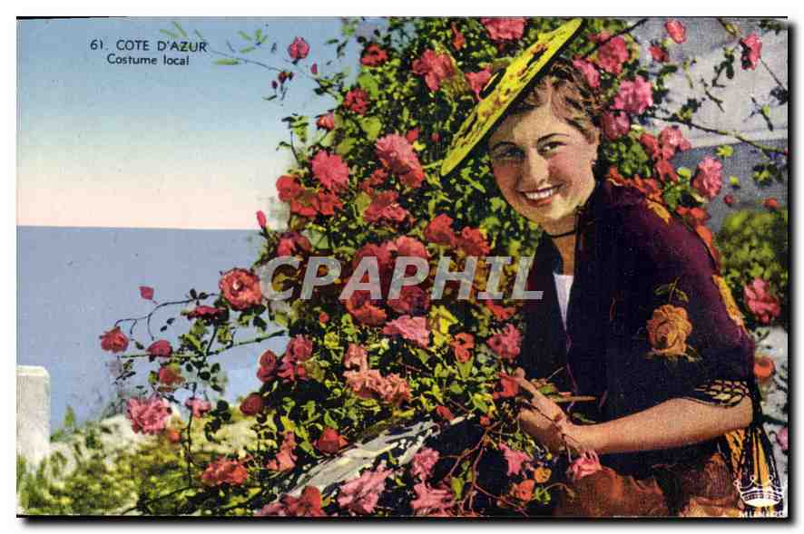 CPA Cote d'Azur Costume local Folklore Femme