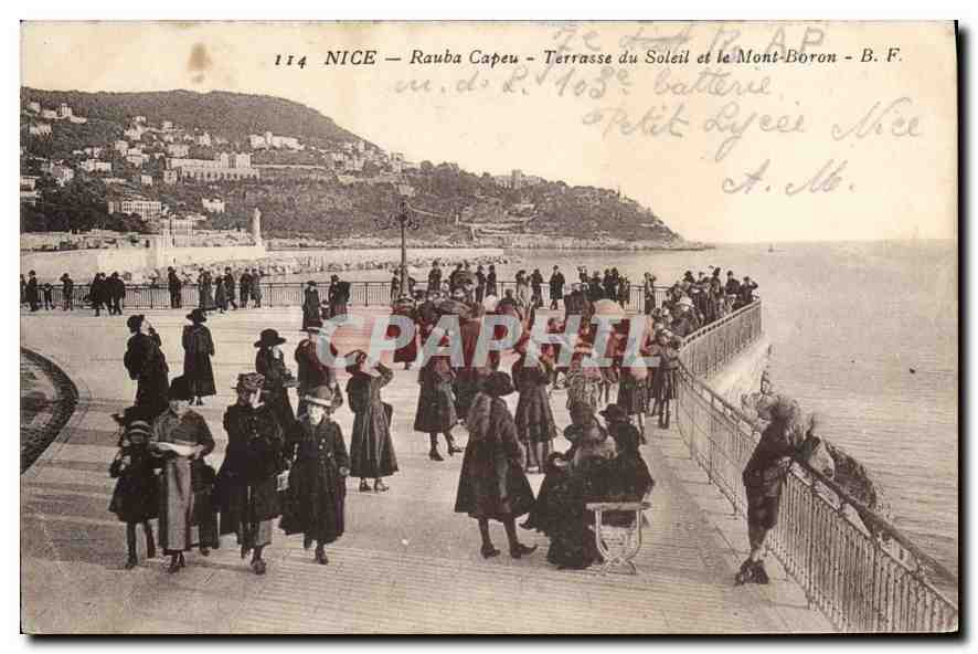 CPA Nice Rauba Capeu Terrasse du Soleil et le Mont Boron 