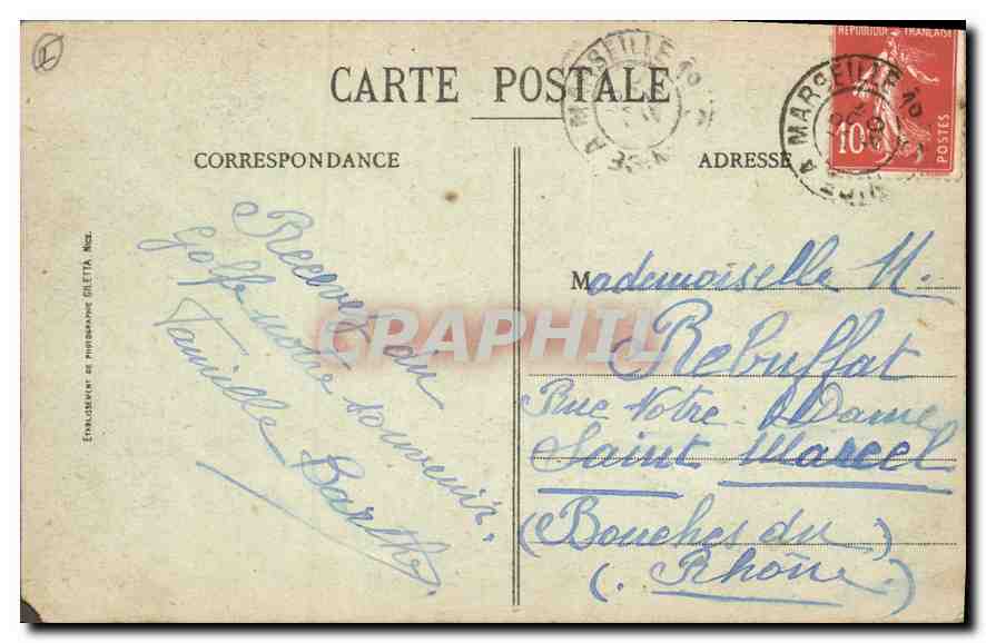 CPA Cannes Entree du Casino et les Allees  — Verso