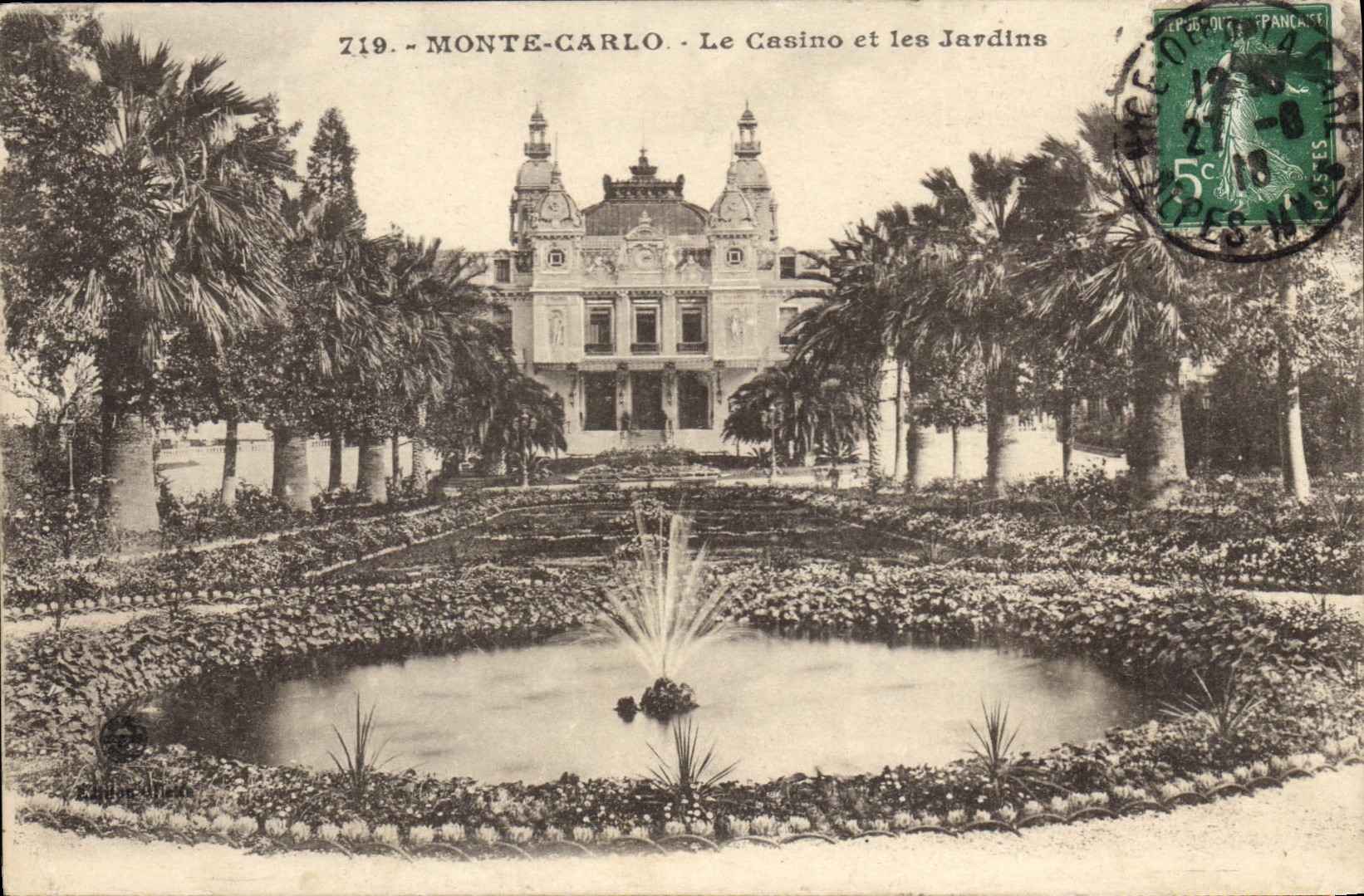 CPA Monte Carlo Le Casino et les Jardins 
