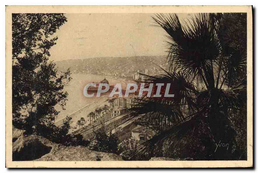 CPA La Douce France Cote d'azur Nice Vue panoramique prise de la Cascade du Chateau 