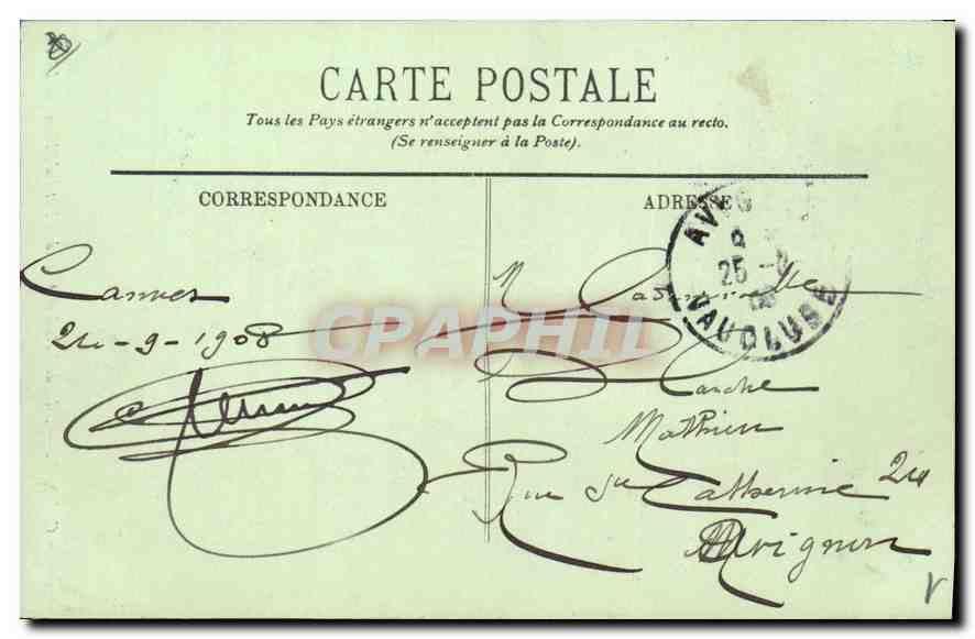 CANNES — Allée de Palmiers prise de l'Hôtel d'Albion — LL. — 1091 — Verso