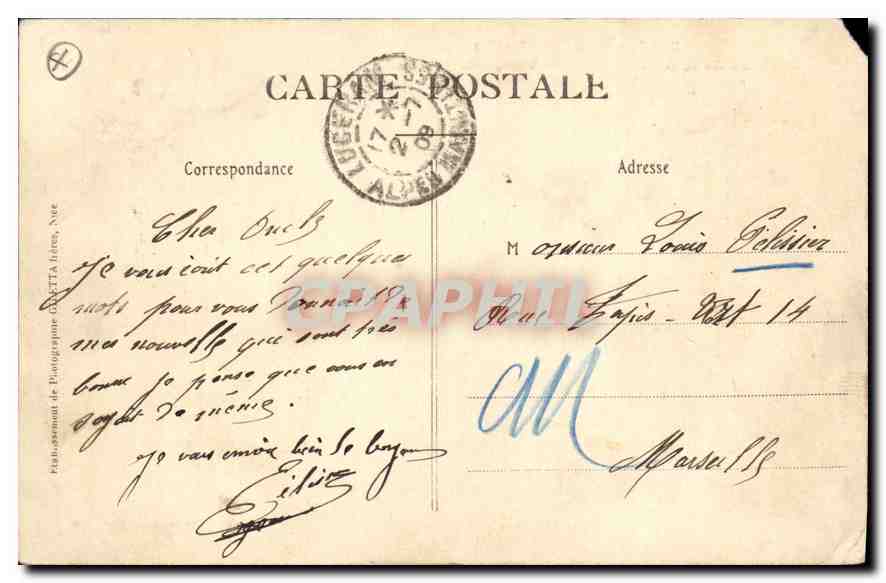 CPA Turini A M Plateau de la Calmette et l'Aution — Rückseite