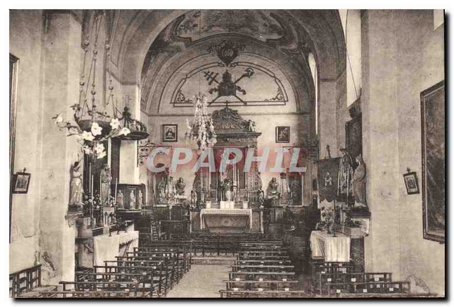 CPA Roquefort Alpes Maritimes Eglise paroissiale Notre Dame de Canlache Vue interieure 