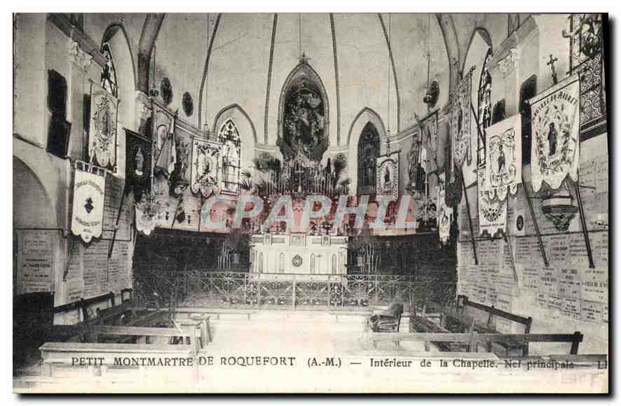 CPA Petit Montmartre de Roquefort A M Interieur de la Chapelle Nef principale 
