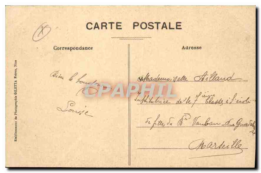CPA Nice Vue generale prise du Mont Boron  — Rückseite