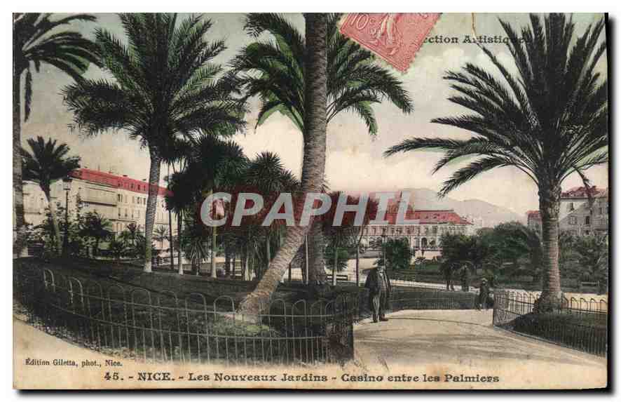 CPA Nice Les Nouveaux Jardins Casino entree les Palmiers 