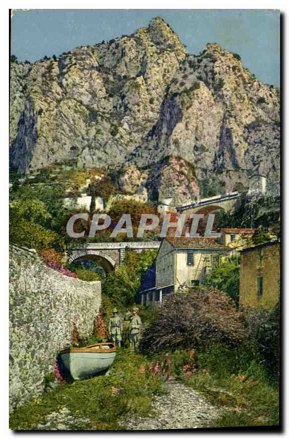 CPA Menton La Frontiere Franco Italienne 