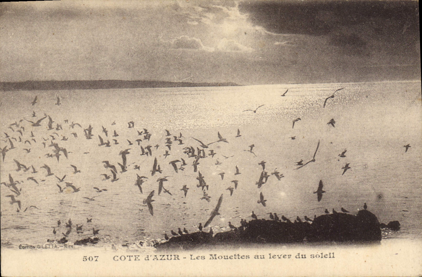 Côte d'Azur - Les Mouettes au lever du soleil — Édition Giletta, Nice, n°507