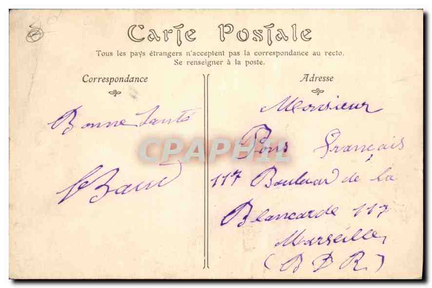 CPA Alpes Maritimes Cuebris la Clue  — Rückseite