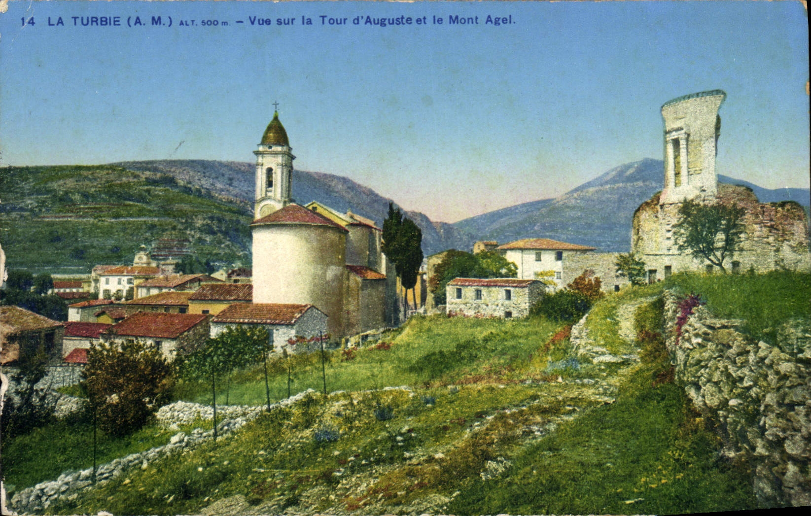 CPA La Turbie A M Vue sur la Tour d'Auguste et le Mont Agel 