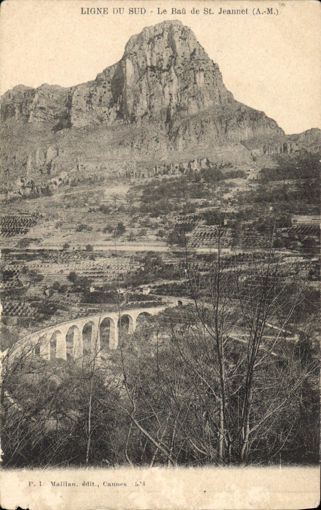Le Baù de St. Jeannet (A.M.) — View of the Viaduct of the Sud Line — P. L. Maillan, publ., Cannes 574