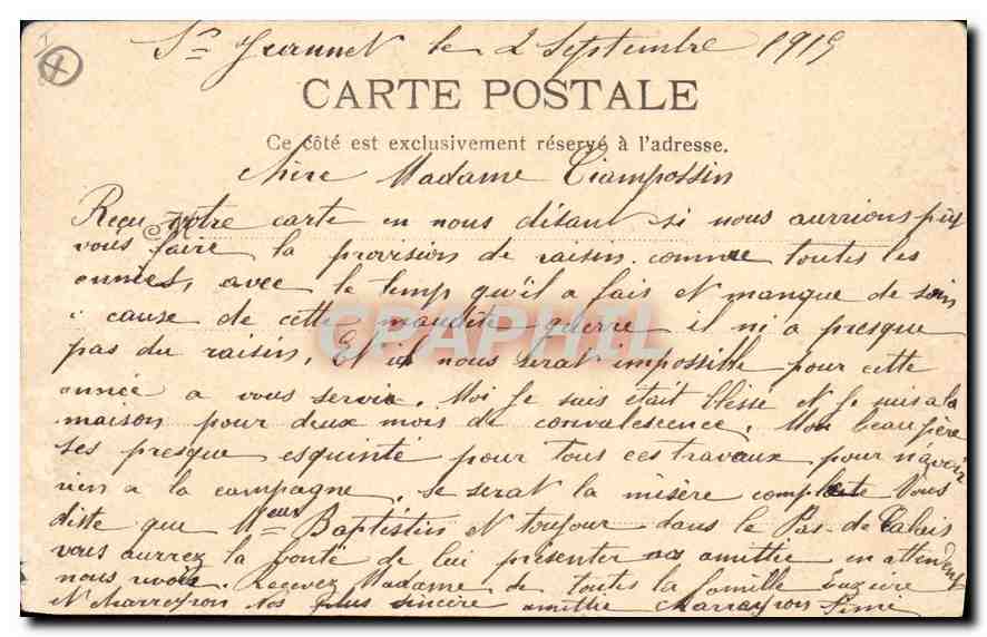 Le Baù de St. Jeannet (A.M.) — View of the Viaduct of the Sud Line — P. L. Maillan, publ., Cannes 574 — Back