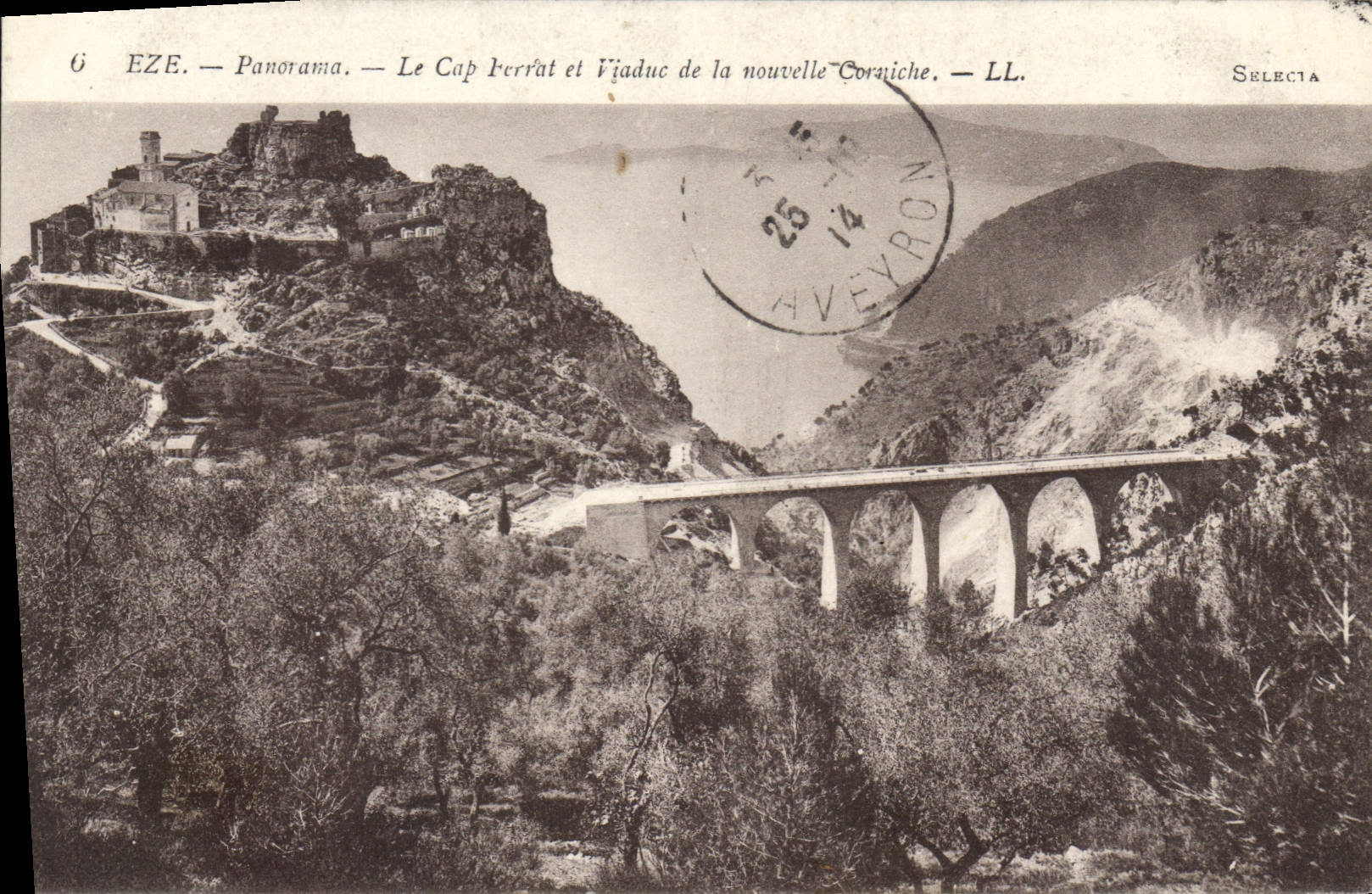 CPA Eze Panorama Le Cap Ferrat et Viaduc de la nouvelle Corniche 