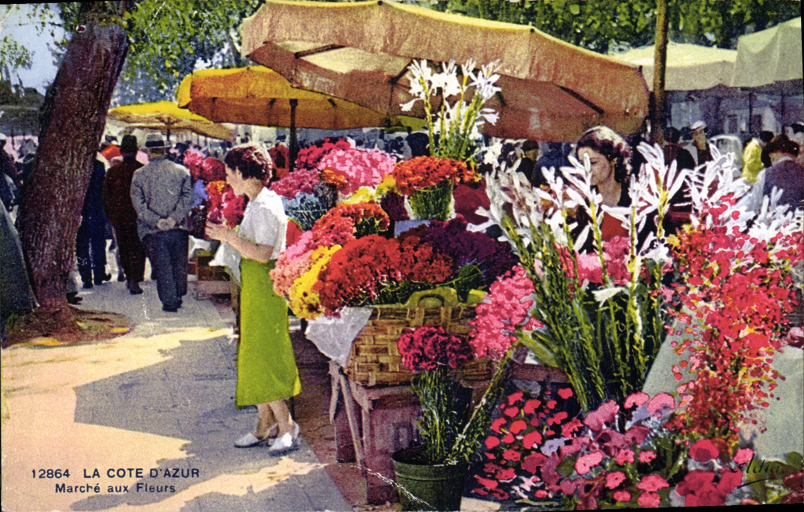 CPA La Cote d'Azur Marche aux Fleurs 