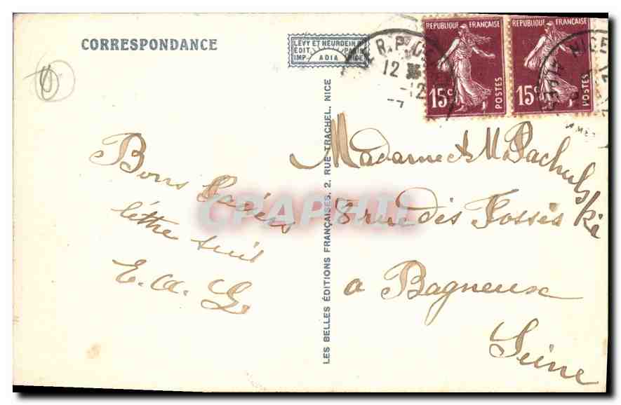 CPA La Cote d'Azur Chemin Fleuri Ane Mule — Rückseite