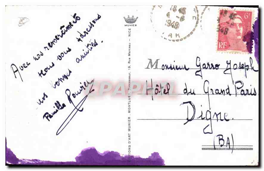 CPA Monte Carlo Le Casino  — Rückseite