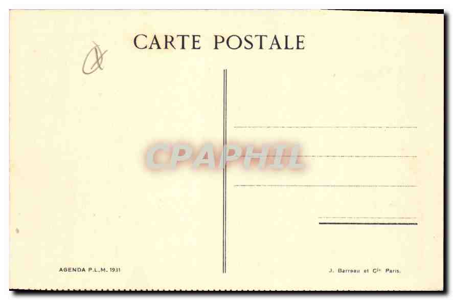 Côte d'Azur — L'Esterel — Agenda P.L.M. 1931 — Verso