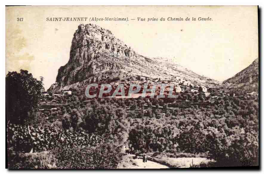 CPA Saint Jeannet Alpes Maritimes Vue prise du Chemin de la Gaude 